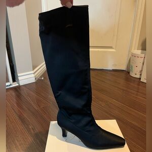 Silk black tight boots